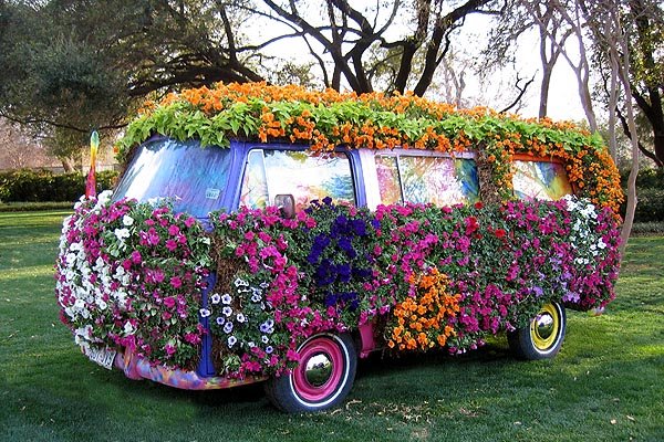 vw beetle hubcaps flower